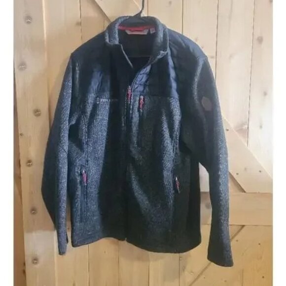 Free Country Other - Men's Free Country Black and Gray Fleece Jacket-Size LARGE